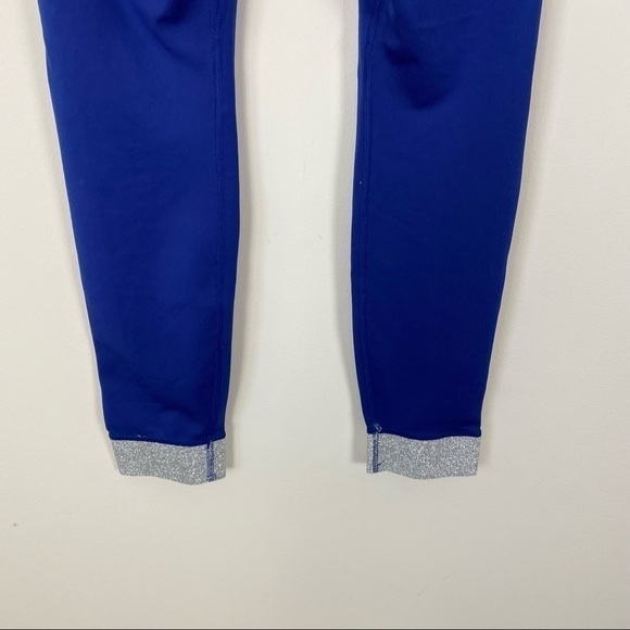 NIKE One Icon Clash Cuff 7/8 Tights Leggings Blue Size Small Running Workout - Picture 7 of 9